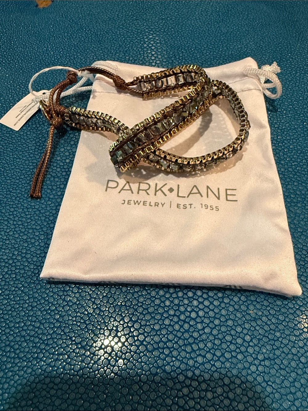 Park Lane Two-Tone Gold and Silver Wrap Bracelet with Crystal Accents